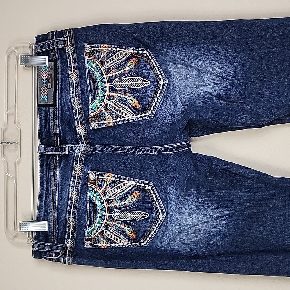 Grace in LA Embroidered Jeans